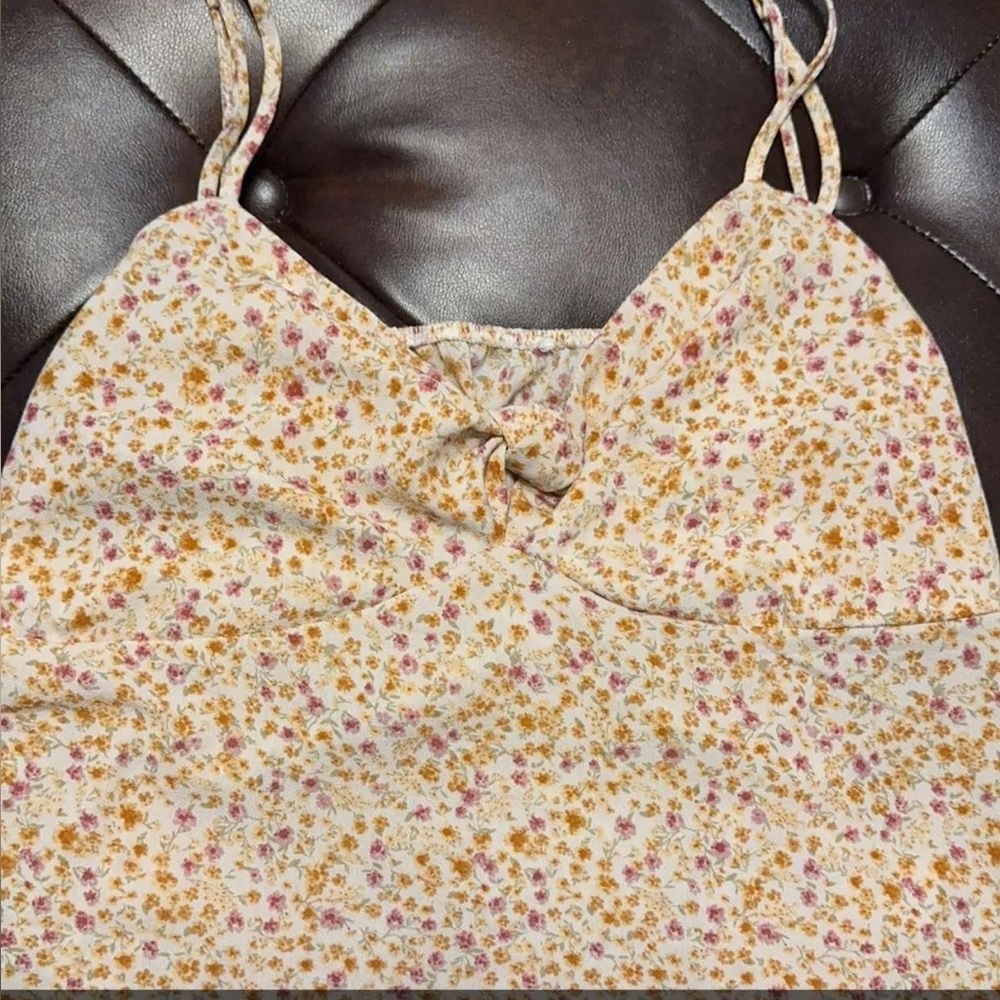 Floral Cream and Pink Women's Top